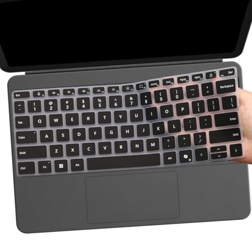 Keyboard Cover for Microsoft Surface Laptop 2025 Copilot+ PC 13" Snapdragon X Plus, Surface Pro 2-in-1Laptop/Tablet 2025 12" US Layout Protective Keyboard Skin-Black - color: Black