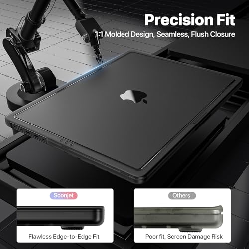 Soonjet for MacBook Pro 16 Inch Case | M5 M4 M3 M2 M1 Pro/Max | 2026–2021 | Official Space Black Match | Hard Shell | Scratch & Fingerprint Resistant | Fits A3428 A3429 A3186 A3403 A2991 A2780 A2485 - color: Matte Black