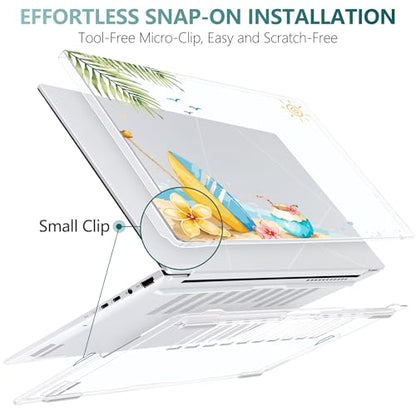 Batianda Artistic Case for ASUS Zenbook 14 OLED 2024 2025, California Beach | Model UX3405×× / UM3406××, Slim Plastic Hard Shell, Artistic Designs, Ultra-Thin Lightweight Laptop Case - color: California Beach