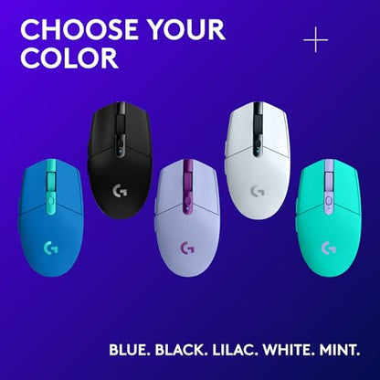 Logitech G305 Lightspeed Wireless Gaming Mouse, Hero Sensor, 12,000 DPI, Lightweight, 6 Programmable Buttons, 250h Battery, On-Board Memory, Compatible with PC, Mac - White - color: White, style: Classic