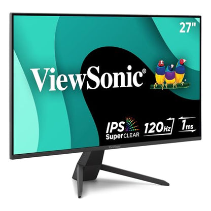 ViewSonic VX2770-MHD 27 Inch 1080p Monitor, IPS Display with 120Hz and Variable Refresh Rate for Ultimate Home Entertainment, Eye Care Technology, HDMI, and DisplayPort Inputs - size: 27 Inches