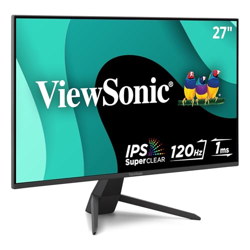 ViewSonic VX2770-MHD 27 Inch 1080p Monitor, IPS Display with 120Hz and Variable Refresh Rate for Ultimate Home Entertainment, Eye Care Technology, HDMI, and DisplayPort Inputs - size: 27 Inches