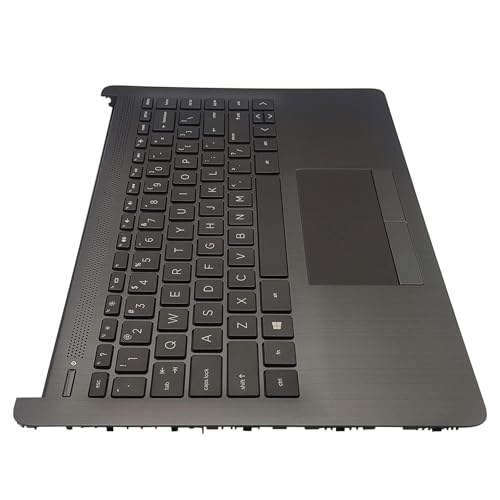 Replacement Upper Case Palmrest for HP 14Z-DK 14-DK 14-CF 14S-CF 14-DF Series Laptop Non-Backlit Keyboard Assembly Top Cover Touchpad L24818-001 Gray
