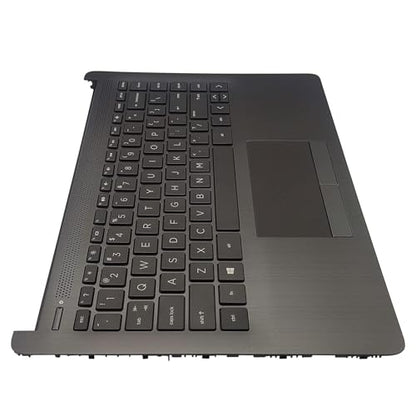 Replacement Upper Case Palmrest for HP 14Z-DK 14-DK 14-CF 14S-CF 14-DF Series Laptop Non-Backlit Keyboard Assembly Top Cover Touchpad L24818-001 Gray