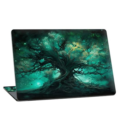 Universal Laptop Skin Sticker with 2 Wrist Pad Skins, Waterproof Scratch Resistant Vinyl Laptop Cover Decal, Cut to Fit for 11–15.6 Inch MacBook HP Dell Lenovo, Green Tree - color: Green Tree