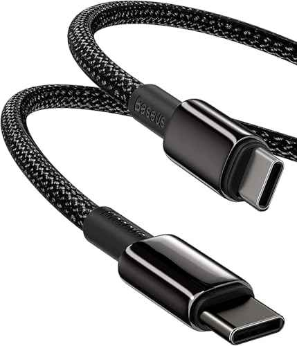 Baseus USB C Cable, 100W PD 5A QC 4.0 Fast Charging USB C to USB C Cable, Zinc Alloy Nylon Braided Type C Data Cable for Samsung S21 S20+ S10 Note 10 iPad Pro MacBook Pro Google Pixel and More (2M) - size: 6.6FT