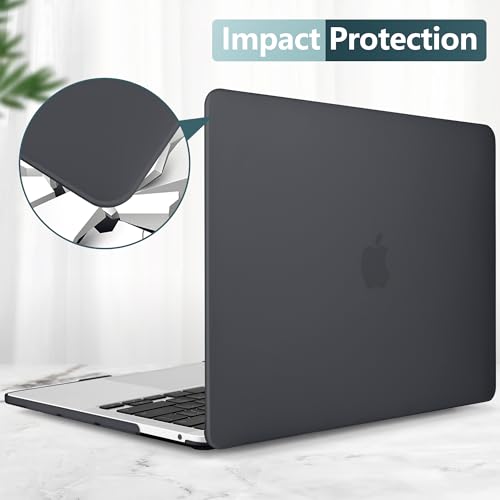 for MacBook Pro 13 inch Case 2023 2022 2021 2020 Release Model: A2338 M2/M1 A2289 A2251 with Touch Bar & Touch ID, Frosted Matte Plastic Hard Shell Case & Keyboard Cover, Black - color: Black