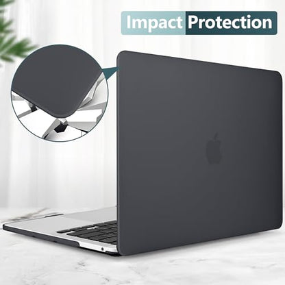 for MacBook Pro 13 inch Case 2023 2022 2021 2020 Release Model: A2338 M2/M1 A2289 A2251 with Touch Bar & Touch ID, Frosted Matte Plastic Hard Shell Case & Keyboard Cover, Black - color: Black