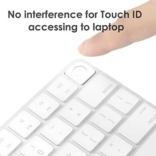 ProElife Keyboard Cover Skin for 2024-2021 Apple Magic Keyboard 3 with Touch ID A3118 A2449 Ultra Thin Silicone Keyboard Protector for iMac 24'' / Mac mini M4 M2 M1 Chip Keyboard Accessories (Clear) | Clear, Non-interference Design for ID Key, Dust-proof,