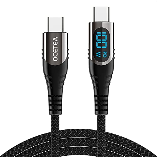 USB C to USB C Cable, 100W USB C Charger Cable with LED Display, Type C Fast Charging Cable Compatible with iPhone 16/15 Pro Max, MacBook Pro, iPad Pro, Galaxy S24 Ultra, Pixel, 3.3ft - size: 1M