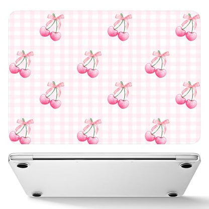 May Chen for MacBook Neo Case 13 inch 2026 | 100% Match Official Color | Pattern Printing, Anti-Crack & Scratch & Fingerprint | Protective Hard Shell Cases Model A3404 - Cherries with Ribbon Bow - color: Cherries with ribbon bow