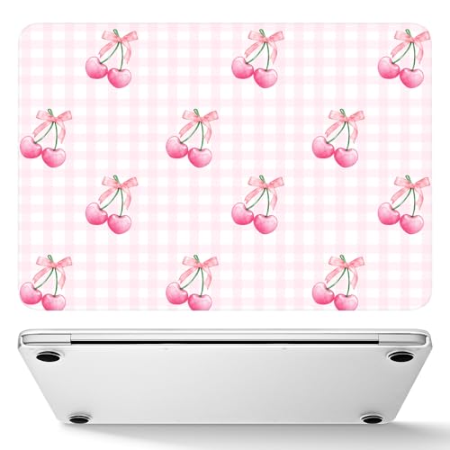 May Chen for MacBook Neo Case 13 inch 2026 | 100% Match Official Color | Pattern Printing, Anti-Crack & Scratch & Fingerprint | Protective Hard Shell Cases Model A3404 - Cherries with Ribbon Bow - color: Cherries with ribbon bow