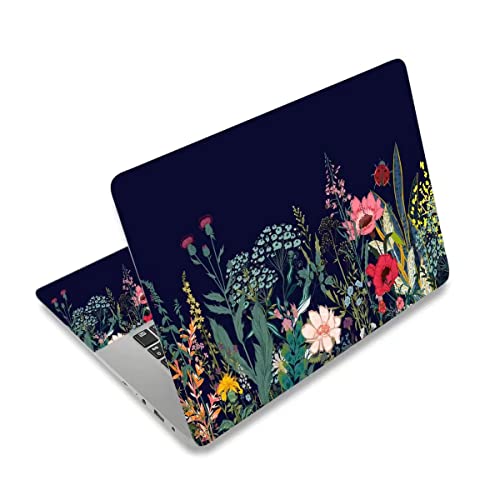 DINKY Laptop Skin Sticker Decal, 12" 13" 13.3" 14" 15" 15.4" 15.6 inch Laptop Universal Reusable Vinyl Skin Stickers Cover Art Decal Notebook PC Personalized Protector-Colorful Flor - color: Wildflowers-03
