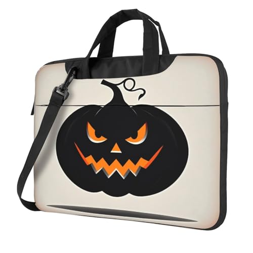 Laptop Shoulder Bag Laptop Carrying Case With Shoulder Straps & Handle Computer Bag For Work Travel - color: Black Pumpkin, size: 13 inch