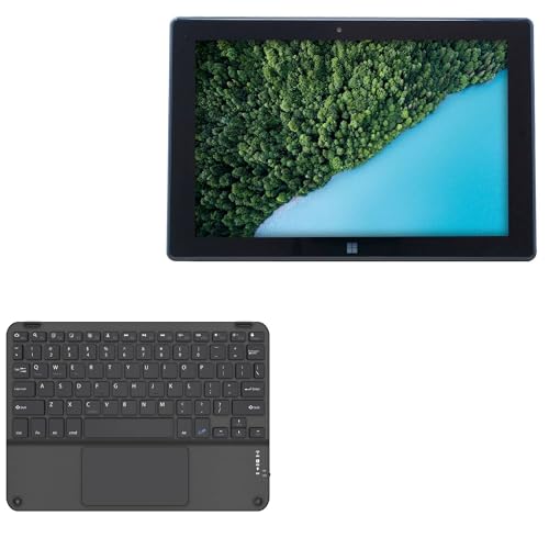 BoxWave Keyboard Compatible with Fusion5 FWIN232 PRO N5 - SlimKeys Bluetooth Keyboard with Trackpad, Portable Slim TouchPad - Jet Black