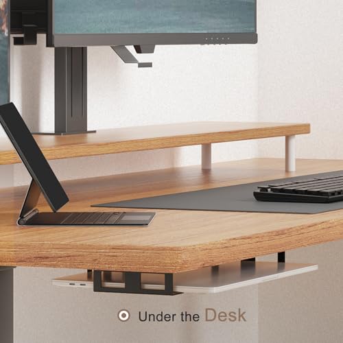 Joythink Universal Under Desk Metal Mount Laptop Holder Tray with Anti-Scratch Under Table Hidden Docking Station Holder Silicone Under Desk Mount for Laptop Keyboard Tablet Kitchen 3 PCS
