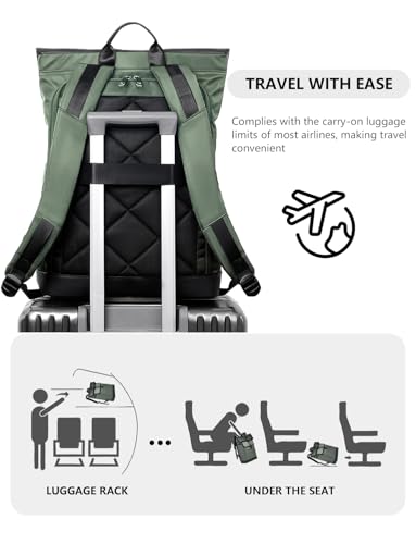 Lightweight Laptop Backpack 17Inch for Women & Men Professional Business Computer Bag with Back Cushioning Carry on Waterproof Travel Computer Backpack Resistant Travel Work Citywalk Green - color: Green
