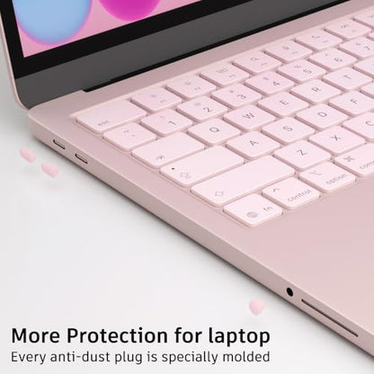 ProElife 5 Pcs Anti Dust Dirt Plug Cups Set for MacBook Neo, Blush Pink | Durable & Reusable Silicone Laptop Accessories, Custom Fit Design, Easy to Clean Non-Slip Stuff for Macbook USB-C & Headphone - color: Blush Pink