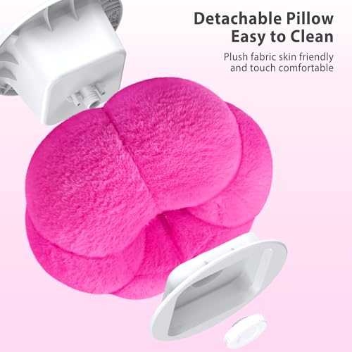 CreaDream Pumpkin Tablet Pillow Stand, Adjustable Pillow Stand for Lap Bed | Detachable Snack Bowl, Fits 4.7"-13" Kindle, Tablets, iPad, Soft Plush Fabric, for Reading and Relaxation on Bed, Couch - color: Hot Pink