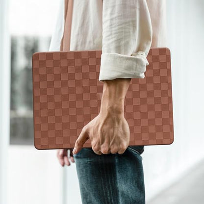 Checkered Print for MacBook Pro 13 inch Case M2 2026-2016 A2338 M1 A2251 A2289 A2159 A1989 A1708 A1706,Checkered Textured Cream Leather Hard Shell Case & Keyboard Cover,Checkerboard Brown - color: Checkerboard Brown, size: 2016-2026 Macbook Pro 13 inch M1