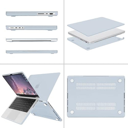 MOSISO Compatible with MacBook Pro 14 inch Case M5 2026 M4 2025 M3 M2 M1 2024-2021 A3427 A3426 A3434 A3112 A3185 A3401 A2918 A2992 A2779 A2442,Hard Case&Keyboard Skin&ScreenFilm&Pouch, Baby Blue - color: Baby Blue