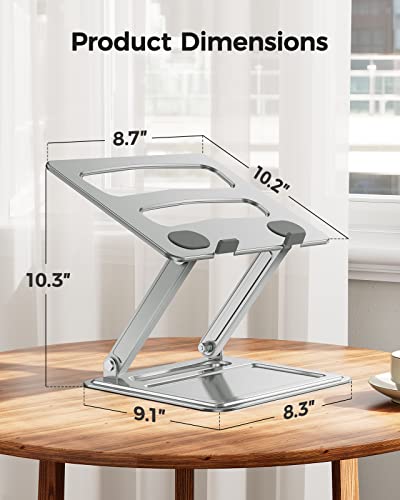 Adjustable Laptop Stand, Portable for 17.3inch Laptops, Holds Up to 17.6lbs, Ergonomic Posture & Heat Dissipation - color: Sliver