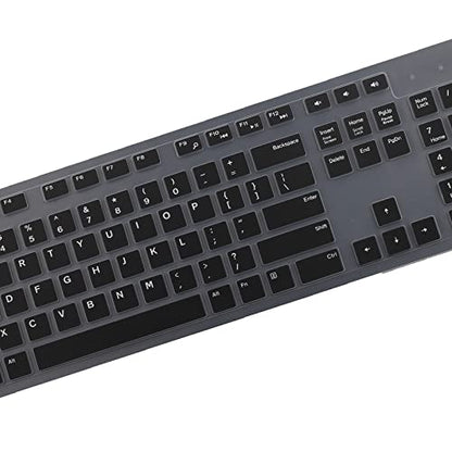 Keyboard Cover Skin for Dell KM636 KB216 KB216t KB216d KB216p Wired & Wireless Keyboard, Dell Optiplex 5250 3050 3240 5460 7450 7050, Dell Inspiron Desktop 24" 27" 5400 5490 7700 7790 3475 3670 3477 - color: Black