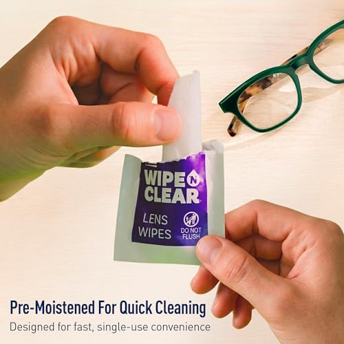 Flents Lens Wipes, Wipe 'N Clear, Pre-Moistened & Streak-Free, 300 Count | Safe for Glasses, Sunglasses, Gentle Cleaning, Clear Vision, Individually Wrapped for Travel & Convenience, Made in the USA - size: 300 Wipes
