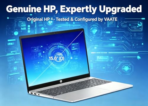 Customized HP 15.6" HD Touchscreen Laptop, i3, 8GB RAM 256GB SSD | Windows 11 Home | RAM Upgradable to 64GB | Storage Upgradable to 2TB | Webcam with Dual Microphone | Retains HP Warranty