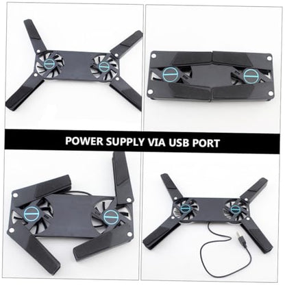 2PCS Dual Fan Notebook Cooler USB Powered Laptop Cooling Pad with Slip Design Quiet Cooling Fan for Gaming and Office Use Portable and Compact for Students and Travelers