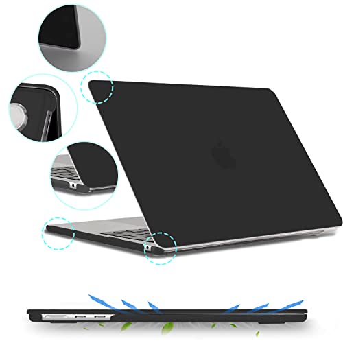 B BELK for MacBook Air 13 inch Case 2026 2025 2024-2022 M5 M4 M3 M2, Black | A3449 A3240 A3113 A2681, Matte Plastic Laptop Hard Shell for MacBook Air 13.6 inch Case & Keyboard Cover & Screen Protector - color: Black