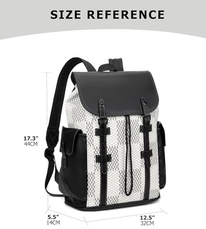 KingTo Luxury Anti Theft Laptop Backpack for Men, Waterproof Travel Bag | Laptop-ready business layout, anti-theft design and waterproof claim support office commute, travel and campus use - color: B-white