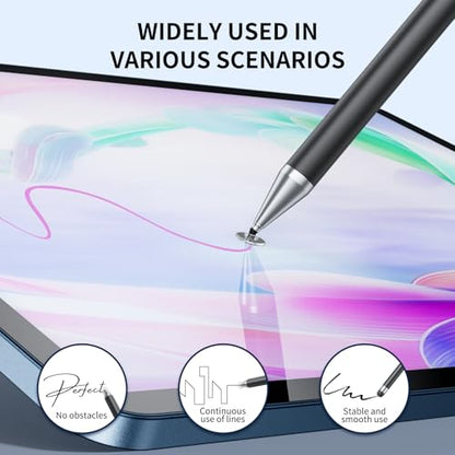 Stylus Pen for Touchscreen, 6 PCS Stylus 2-in-1 High Precision and Sensitivity, Suitable for iPad/iPhone/Samsung/Android Smartphone and Tablets, Compatible with Capacitive Touch Screen (Red) - color: Red