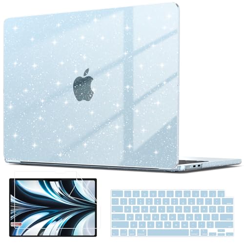 AKIT Compatible with MacBook Air 13 inch Case Glitter 2026 2025-2022 M5 M4 M3 M2 Model A3449 A3240 A3113 A2681, Sturdy Laptop Hard Shell for Mac Air 13.6" + Keyboard & Screen Cover, Sparkly Air Blue - color: Glitter Blue