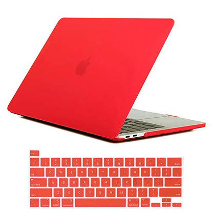 Se7enline for MacBook Pro 13 inch Case M2/M1 2026-2020 A2338,Red | Hard Shell Laptop Case Washable Keyboard Cover Skin Anti-Scratch Anti-Drop Heat Dissipation Full Port Access Slim Lightweight - color: Red