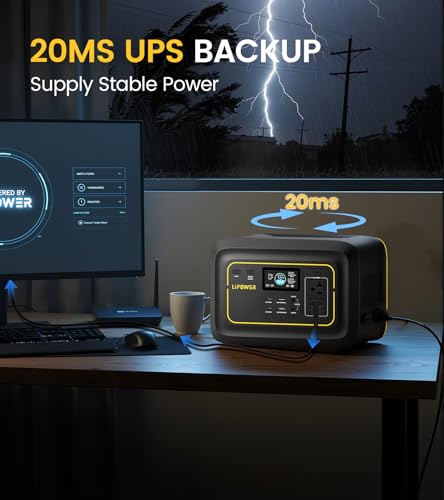 Lipower Portable Power Station 296Wh Backup Battery 300W Solar Generator | 20ms UPS, 300W AC Outlet, 1-Hour Fast Charge, Dual PD 100W USB-C, 200W Solar Input for Camping, CPAP, Home & Emergencies