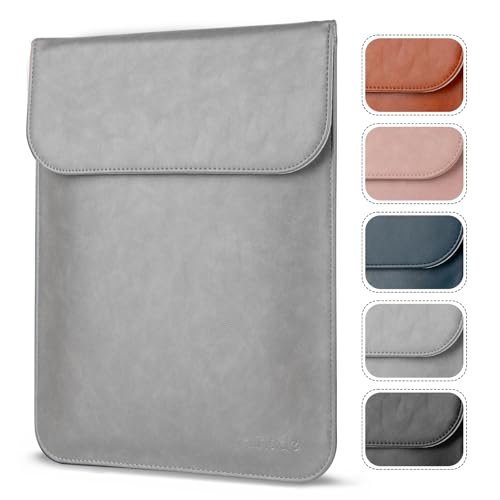 Allinside 15-16 inch Laptop Sleeve Case Compatible with MacBook Pro 16 2021-2026/MacBook Pro 15 2016–2019, Waterproof PU Leather Laptop Sleeve Bag Protective Vertical Case Cover, Gray - color: Gray, size: 15.6 in for Macbook Pro15/Pro 16