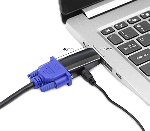 YACSEJAO HDMI to VGA Adapter，1080P HDMI Male to VGA Female Converter with Audio Compatible with Monitor, Laptop, Computer, PC, Desktop, Projector, HDTV, Chromebook, Ultrabooks and More