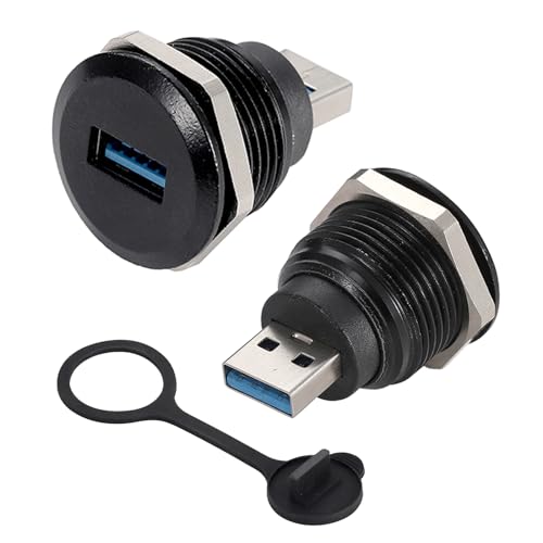 PENGLIN 2PCS USB 3.0 Connector, USB Male to Female Conversion Connector | 5Gbps High-speed Transfer,Bulkhead Pass-Through Design,Sturdy Zinc Alloy Shell,Universal USB Device Compatible - size: USB 3.0(2PCS)-Single port