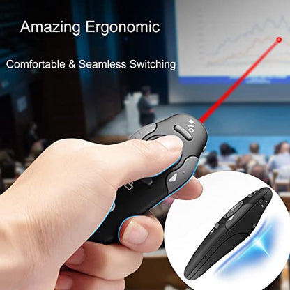 (4 Units) Wireless Presentation Clicker for PowerPoint, Wireless Presenter Remote with Laser Pointer Slide Clickers for Mac/Windows/Linux, Computer/Laptop, Google Slide/PPT/Keynote - style: 4 Units