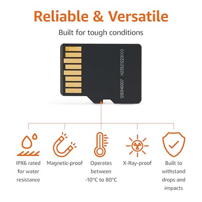 Amazon Basics 128GB microSDXC Memory Card with Adapter for Smartphones, Drones, Cameras, Full HD, Read Speed Up to 200MB/s, 2-Pack - size: 128GB (Pack of 2)