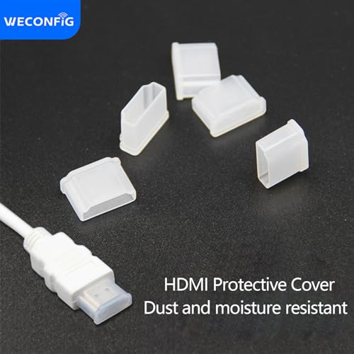 20PCS Plastic HDMI Male Port Anti Dust Dustproof Cover Cap Plug Protector Compatible with Computer Laptop TV (Transparent) - color: Transparent