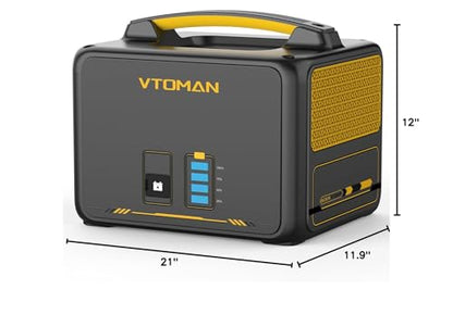 VTOMAN Jump600X 600W Portable Power Station with 640Wh Extra Battery, 939Wh Solar Generator LiFePO4 Battery, Peak 1200W AC Outlet, PD 60W USB-C, 3x12V/10A DC for Outdoor Camping, Off-grid, Home Backup - style: Jump 600X+Extra Battery