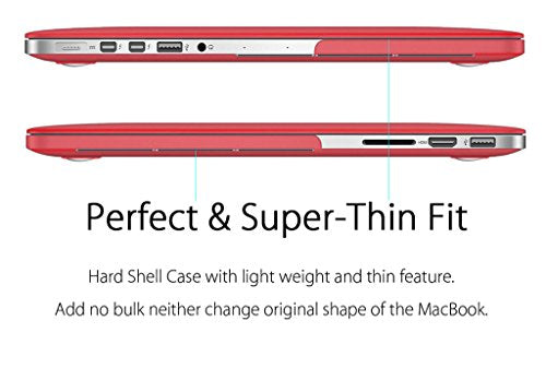 UESWILL Matte Hard Shell Case Cover Compatible with MacBook Pro (Retina, 13 inch, Early 2015/2014/2013/Late 2012), Model A1502/A1425, No CD-ROM, No USB-C, Red - color: Red, size: MacBook Pro 13" Retina A1502/A1425