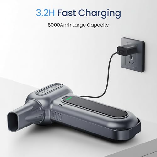 Compressed Air Duster 150000RPM, Brushless Motor, Rechargeable Air Blower | Cordless Electric Air Duster 3-Gear Adjustable Dust Blower, Fast Charging, Air Blower for PC,Car,Keyboard,Pet,Home & Outdoor