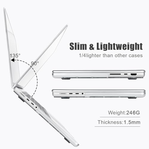 for with MacBook Pro 14 inch Case 2026-2021 M5 M4 M3 M2 M1 Pro/Max A3426 A3427 A3434 A3112 A3401 A2918 A2992 A2779 A2442, Hard Shell with Keyboard Cover+Protective Film, Sunset - color: Sunset