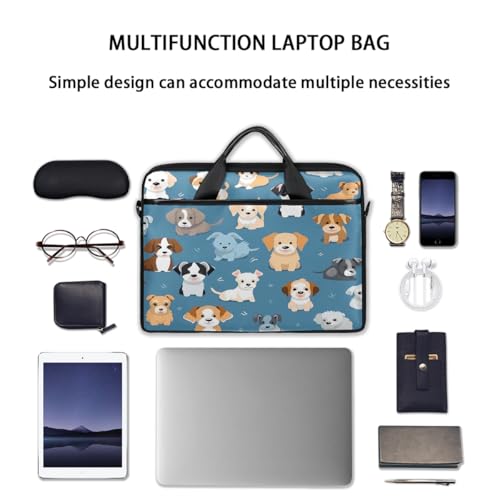 Laptop Shoulder Bag for Women Men, Waterproof Computer Case Messenger Bag Briefcase for Business Office Travel - color: Funny Dog