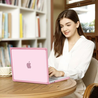 MOSISO Compatible with MacBook Air 13 inch Case M5 2026 M4 M3 M2 2025-2022 | A3449 A3240 A3113 A2681, 3 in 1 Kit Crack-Resistant Heavy Duty Protective Hard Shell Case Cover with TPU Bumper, Chalk Pink - color: Chalk Pink