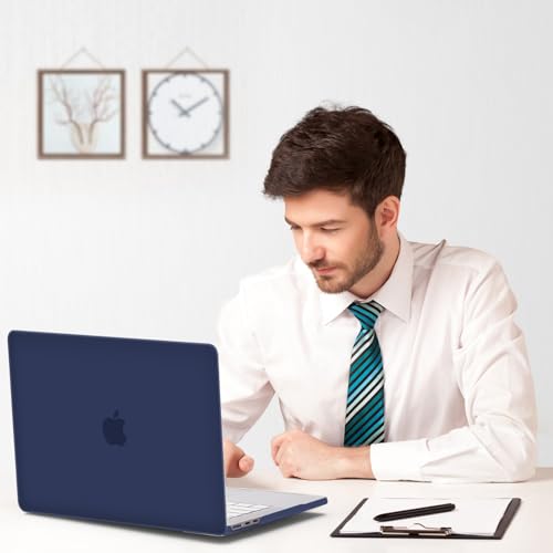 B BELK for MacBook Air 13.6 inch Case 2026 2025 2024 2023 2022 M5 M4 M3 M2 | Model A3449 A3240 A3113 A2681, Plastic Hard Shell for MacBook Air 13 inch Case & Keyboard Cover & Screen Protector, Navy Blue - color: Navy Blue