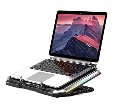 TOEWOE Laptop Cooling Pad, RGB Lights Laptop Cooler 6 Fans for Up to 17.3 Inch Laptops, Notebook Cooler, 7 Height Stands, 2 USB Ports